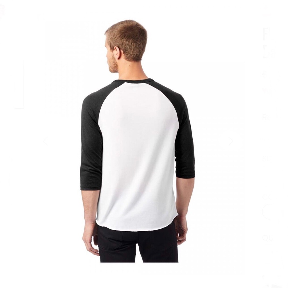 NWOT Alternative Black & White Baseball Tee XL - Picture 2 of 6